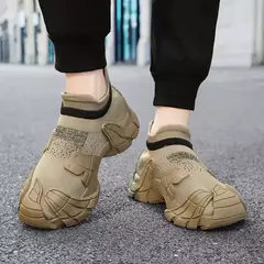 Imagem do Botas de malha leve para homens, antiderrapante, confortável, casual, andando, correndo, sapatos de trabalho masculinos, meias fashion