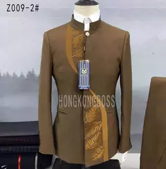 Conjunto de terno de túnica masculino single breasted stand colarinho, blazers, jaqueta, calças, boutique, moda casual, casaco, calças, 2 peças, 2023 na internet