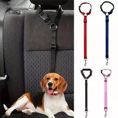 Cinto de segurança para animais de estimação, trela de chumbo de nylon, cinto de segurança ajustável para cães, coleira, acessórios para animais de estimação, cor sólida, dois em um - Wolf Magazine
