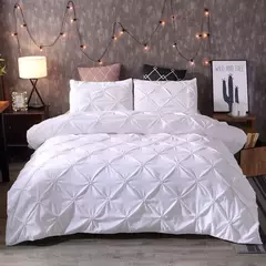 Pinch plissado conjuntos de cama de poliéster, Black Duvet Cover Set, Bedclothes King Size, Luxo Home and Hotel Use, sem enchimento, sem folha, 2 pcs, 3pcs - loja online