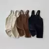 Romper Suspender de veludo infantil, macacão monocromático para bebês meninos e meninas, roupas infantis, outono e inverno