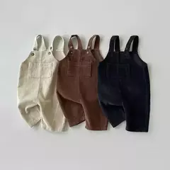 Romper Suspender de veludo infantil, macacão monocromático para bebês meninos e meninas, roupas infantis, outono e inverno