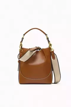 ZA Bolsa de Boca Plissada Marrom para Mulheres, Bolsa de Balde de Transporte, Al - comprar online