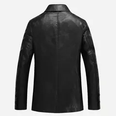 Jaqueta de couro PU masculina, corta-vento de forro grosso quente, presente do pai, tamanho grande, M para 4XL - comprar online