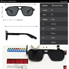 SHAUNA-Retro Double Bridges Square Sunglasses para homens e mulheres, gradiente tons, designer de moda, rebites óculos de sol, UV400 - comprar online
