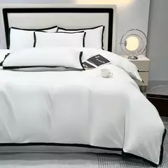 Estilo simples conjuntos de cama ?????????? ????? lavado escovado Duvet Cover com fronha lençóis de luxo conjunto cama rainha/king size