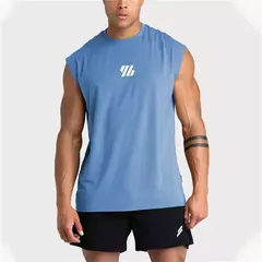 Colete de ginástica sem mangas para musculação masculino, regata esportiva, malha de secagem rápida, top de corrida fitness, roupas masculinas, novo, verão, 2022 - comprar online