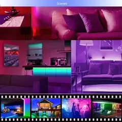 Imagem do USB Cor Mudar LED Strip Lights, 5050 RGB, fita flexível da lâmpada para a decoração do quarto, TV Backlight Diode, Controle APP