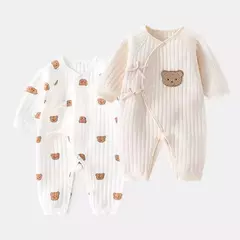Bodysuit de algodão grosso recém-nascido, roupas Onesie, meninos e meninas, 0-6M, roupas de primavera e outono - Wolf Magazine