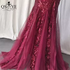 Vestidos de lantejoulas de um ombro, vestido longo do baile da sereia, elegante - comprar online