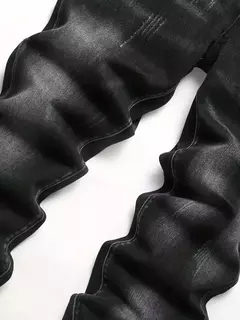 Imagem do Calça jeans casual stretch reta masculina, azul, preta, clássica, calça de trabalho, roupa de marca masculina, moda