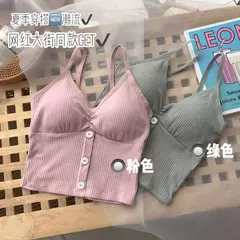 Imagem do Camisola feminina de malha sem mangas, blusa feminina com botões, camisa monocromática, colete sexy com alça, vestido de verão, 2022