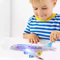 Brinquedo eletrônico do avião com música, piloto automático Flash Sound Aircraft, avião de rotação automática, presente educativo para crianças - comprar online