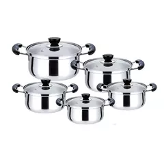 Aço inoxidável Hot Pot Set, Panelas, Sopa Pot, Steamer Presente, 16cm18cm 20cm 22cm, 24cm, Utensílios de cozinha, Atacado, 10 Pcs na internet