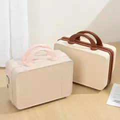 Mão estilo japonês com alça na bagagem, cosméticos para maquiagem, bolsa organizadora de viagem com protetores metálicos 14";;VERDADEIRO;;"Black