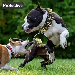 Conjunto de coleira e coleira para cachorro com pontas, coleira de couro com rebite ajustável para caminhada ao ar livre