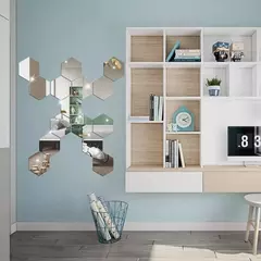 Hexagon 3D Espelho Adesivo de Parede, Sala Adesivos, Decoração do Quarto, Banheiro, Decoração de Casa, Vários tamanhos, DIY TV Fundo - Wolf Magazine