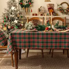 Toalha de mesa quadriculada temática do Natal, adequado para festas banquetes e restaurantes, decoração da cozinha