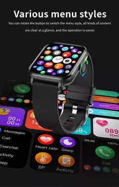 Imagem do Smartwatch Sport Full Touch com Caixa para Homens e Mulheres, Relógios de Fitness, Chamada Bluetooth, Açúcar no Sangue, Presente, Tela 1.83 ", Novo, 2024