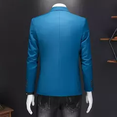 Blazer casual de negócios masculino, vestido de casamento noivo, tops de terno boutique, casaco monocromático, marca de alta qualidade, moda - loja online