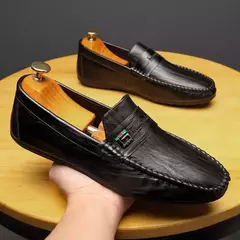 Mocassins de couro branco masculino, sapato casual, sapato de mocassim, designer, primavera, outono - Wolf Magazine