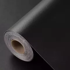 Papel de parede autoadesivo impermeável do PVC, preto grosso, puro, removível, papel matte do contato, parede, bancada, armário, prateleira - Wolf Magazine