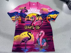 Flamingo desenho animado 3D dos homens camisa havaiana, roupas de praia extragrandes, manga curta, moda, verão, venda quente - comprar online