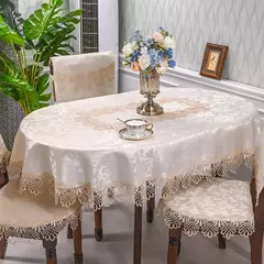 Toalha de mesa redonda do laço europeu para a sala de estar, mesa de chá simples, hotel, hotel, agregado familiar, luxo, pano