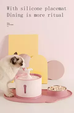 Distribuidor de água potável para animais de estimação, 2,4l, filtros de carvão ativado, led, recipiente alimentador automático, interface usb na internet