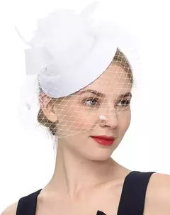 Vintage Fascinator Chapéus para Mulheres, Kentucky Derby, Véu De Flor, Grampo De Cabelo, Festa De Chá De Casamento, Chapéu Pillbox, 20s, 50s - loja online
