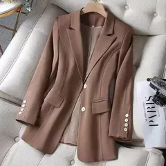 Nova primavera e outono preto terno moda retro casaco solto - loja online