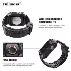 Capa e Pulseira de Silicone Apple Watch com Capa Protetora de Tela, Strap Robusto, Ultra 2, Série 9, 8, 7, 40mm, 41mm, 44mm, 45mm, 49mm - loja online