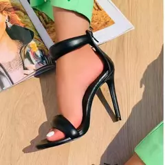 Sandália stiletto feminina, sandália de uma alça para meninas, salto sexy com zíper traseiro, estilo conciso, dourado, verão, 2022 - comprar online