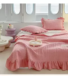 Colchas de verão de cor sólida para cama de casamento 150 coreano queensize colcha e fronha nova classe a capas de cama de casal sofá - comprar online