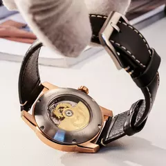 OBLVLO-Mecânica Dragon Dial relógio automático para homens, couro, roda dupla, luminosa, impermeável, esporte, novo design, JM-DRAGON - loja online