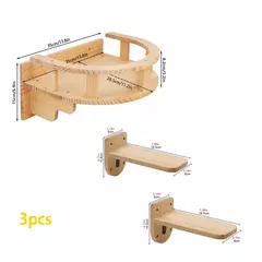 Imagem do Prateleiras de escalada para gatos montadas na parede Casa para gatos Ponte para