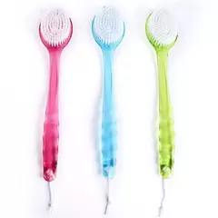 Escova macia do banho do cabelo com punho longo, 1pc, acessórios do banheiro, corpo, lama, chuveiro, massagem