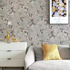 Peel and Stick Flower Wallpaper, rolo auto-adesivo, impermeável, papel de contato removível, cinza floral, móveis, mesa, renovar decoração na internet