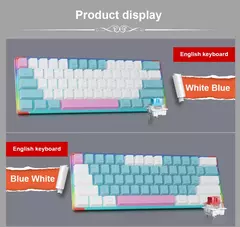 Imagem do E-YOOSO Z11T USB com fio, teclado de jogos mecânico, azul, vermelho, chave 61 teclas, gamer, russo, brasileiro, português para computador portátil