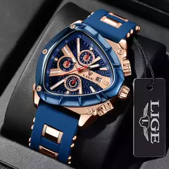 LIGE-Relógio impermeável masculino do esporte, quartzo, relógios de pulso, negócios, relógios de pulso Big Dial, Relogio masculino com caixa, original, luxo