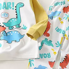 Desenhos animados infantis impresso algodão pijamas conjuntos, unisex, macio, conforto, quente, bonito, adequado, perfeito para meninos, meninas, outono, inverno, calor - Wolf Magazine