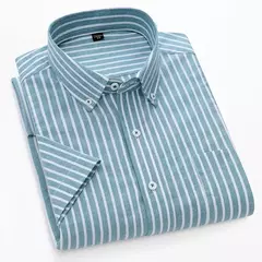 Camisas de manga curta masculina, camisas finas masculinas, blusa social e empresarial, camisa Oxford monocromática de alta qualidade, 100% algodão, verão - comprar online
