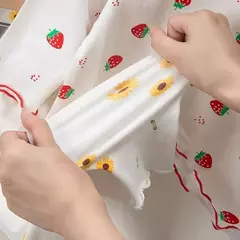 Imagem do Pijama infantil padrão morango, conjunto de roupas de manga curta, terno de duas peças para uso caseiro, meninos, meninas, verão, 1 a 5 anos