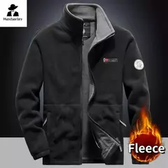 Inverno quente jaqueta de lã masculina escalada duplo engrossado bolso jaqueta ao ar livre gola alta à prova vento esqui moletom casaco masculino - Wolf Magazine