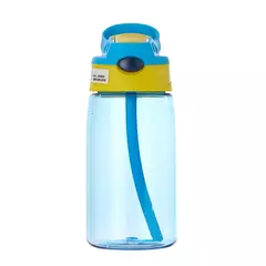 Bebê criativo dos desenhos animados alimentando copos com canudos, garrafas de água infantis, copos portáteis ao ar livre, à prova de vazamento, 480ml