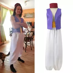 Fantasia do Príncipe Aladdin do Mito Fantasia para Adultos – Roupa de Palco para Cosplay e Desempenho Perfeito para Festas Temáticas de Aladdin