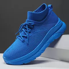 Imagem do Sapato de meias casual confortável masculino, tênis preto para dirigir, novo,