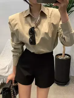 Blusas soltas de mangas compridas femininas, camisa chique, tops elegantes de rua, blusas de escritório OL, novas, outono, 2023 - loja online