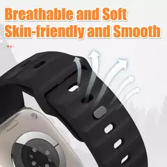 Pulseira esportiva de silicone para apple watch ultra 2 band 49mm pulseira correa de aço inoxidável iwatch série 9 8 7 se 10 45mm 44mm 46mm - Wolf Magazine