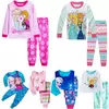 Conjunto pijama de algodão infantil, pijamas femininas, Frozen Anna Cartoon, roupas de bebê, primavera, outono, novo